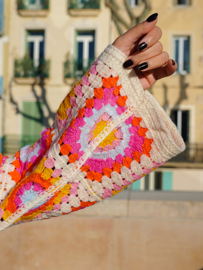 Gilet crochet coloré pré-commande