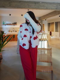 Gilet sans manches cœur écru