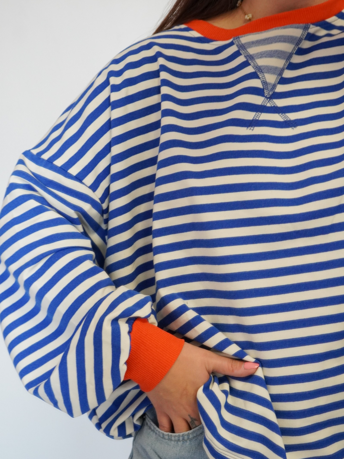 Top manches longues rayures bleu