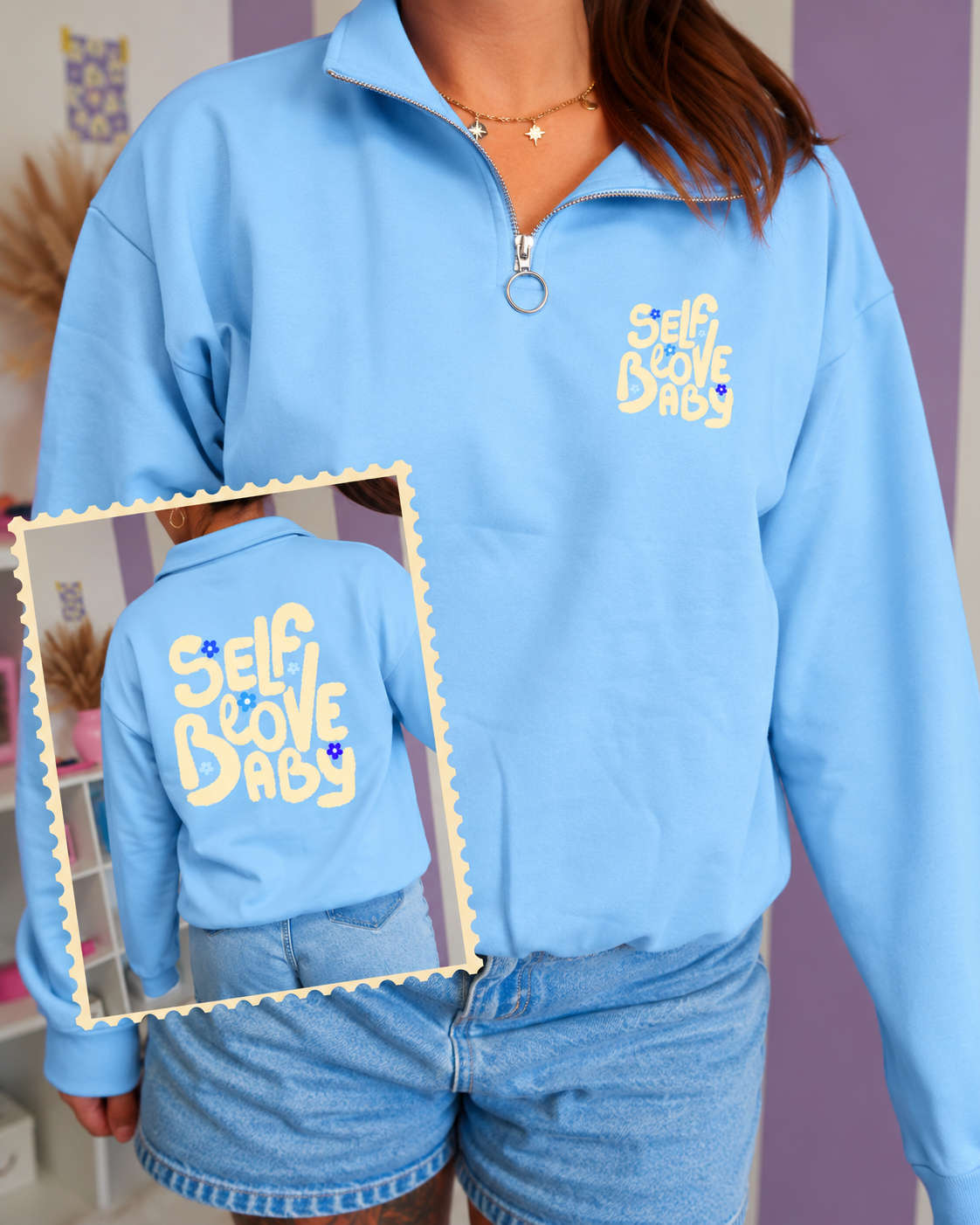 Sweat zippé Self Love Baby (2 couleurs)