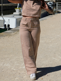 Pantalon rayures camel