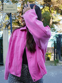 Veste en jean rose