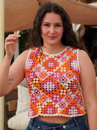 Top crochet orange