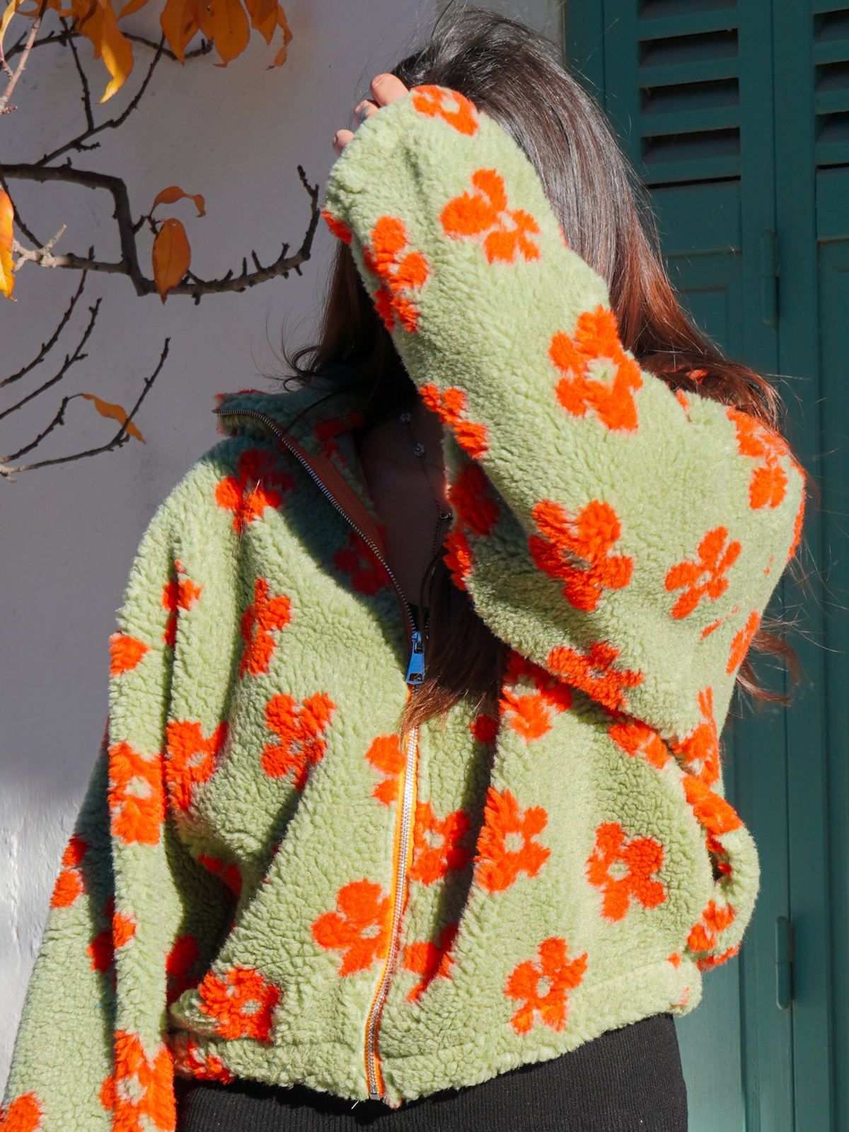 Polaire zippé verte