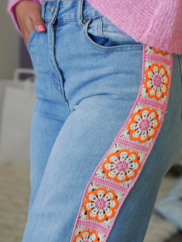 Jean crochet coloré