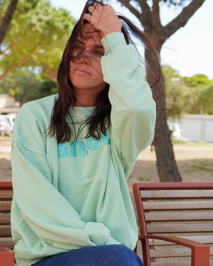 Sweat amour vert d'eau