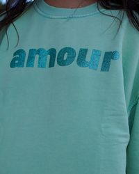 Sweat amour vert d'eau