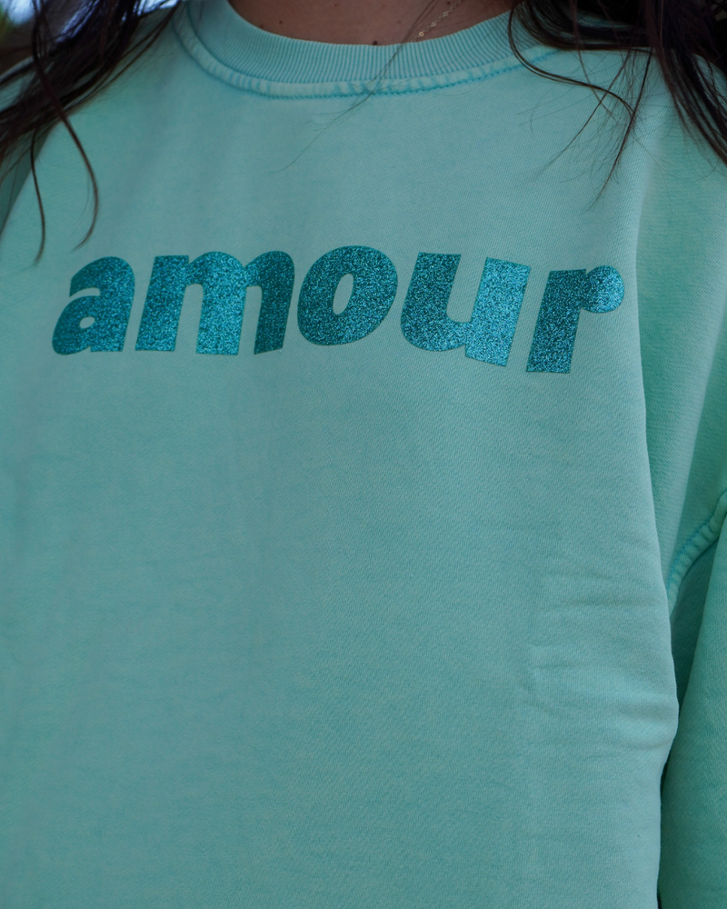 Sweat amour vert d'eau