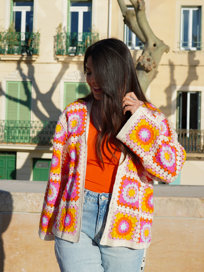 Gilet crochet coloré pré-commande