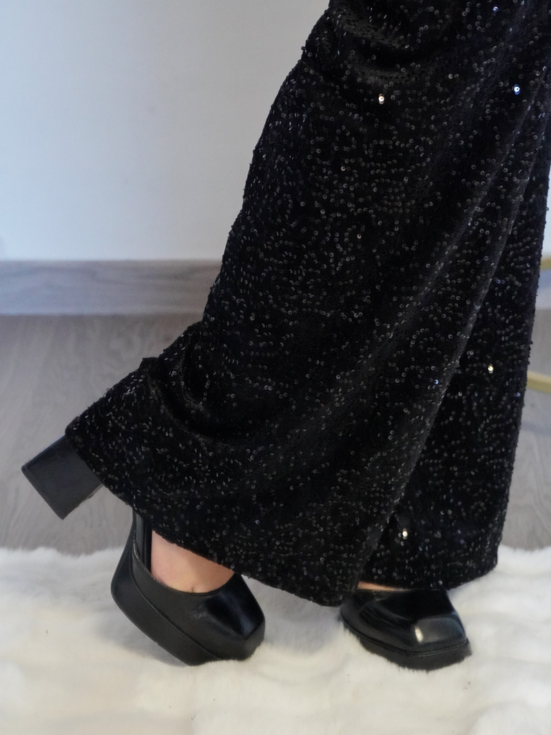 Pantalon velours sequin