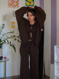 Pull gilet nœud chocolat