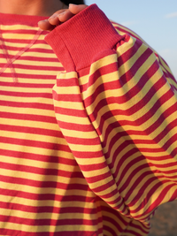 Marinière jaune et framboise