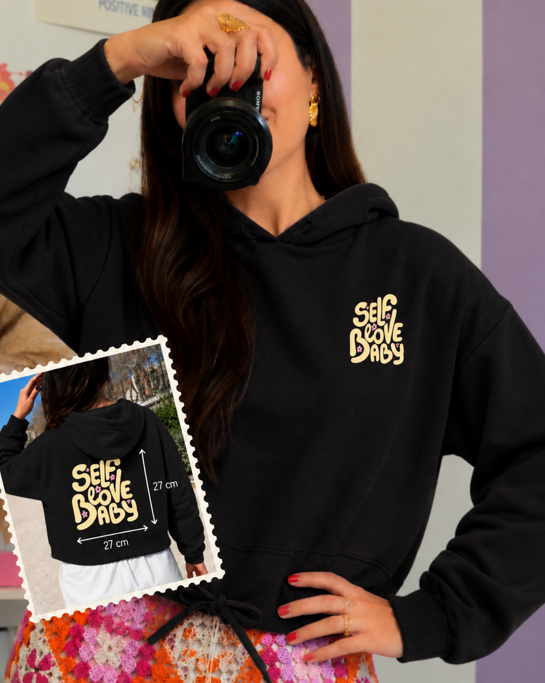 Sweat capuche (poche) Self Love Baby (3 couleurs)