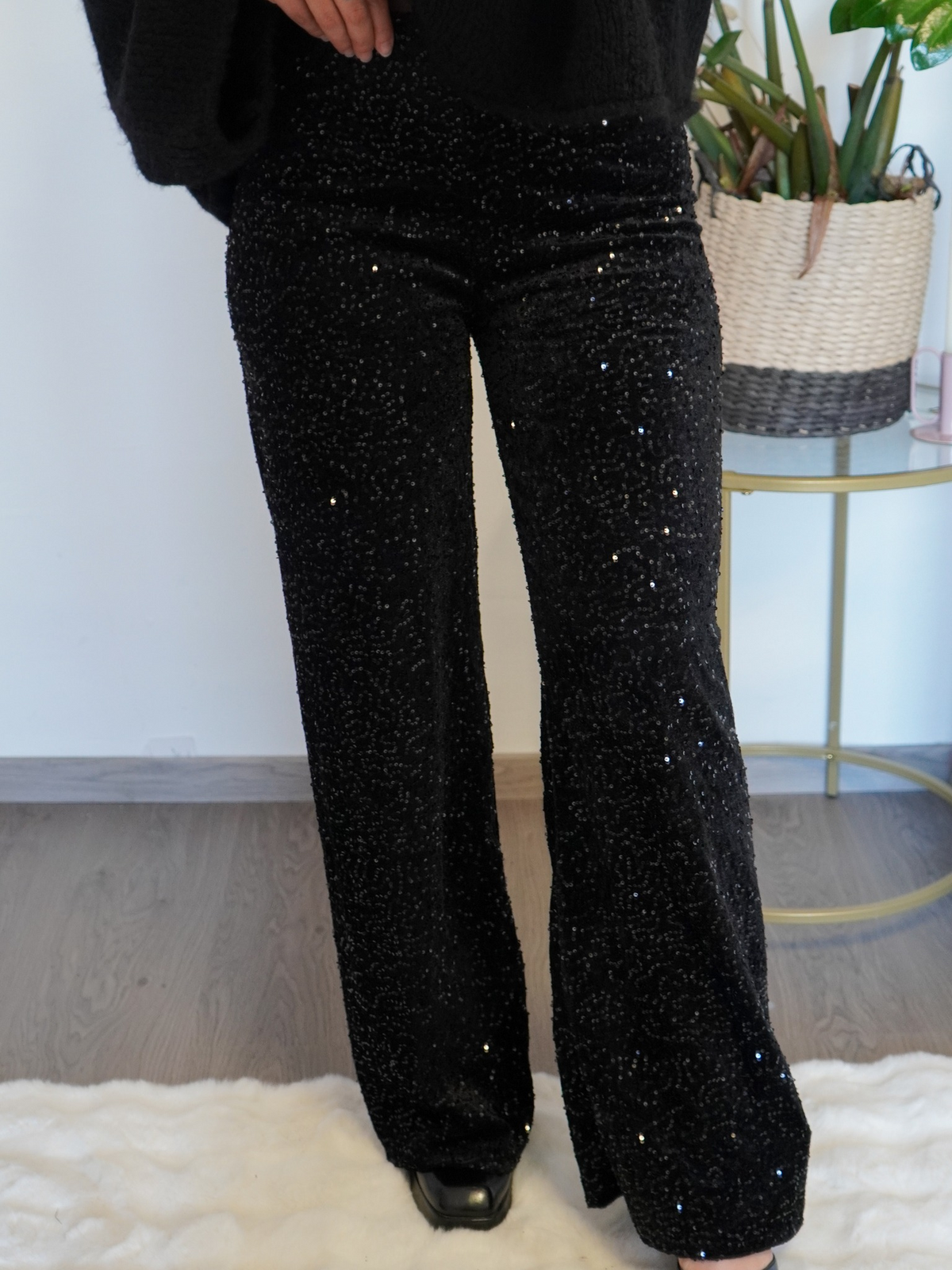 Pantalon velours sequin
