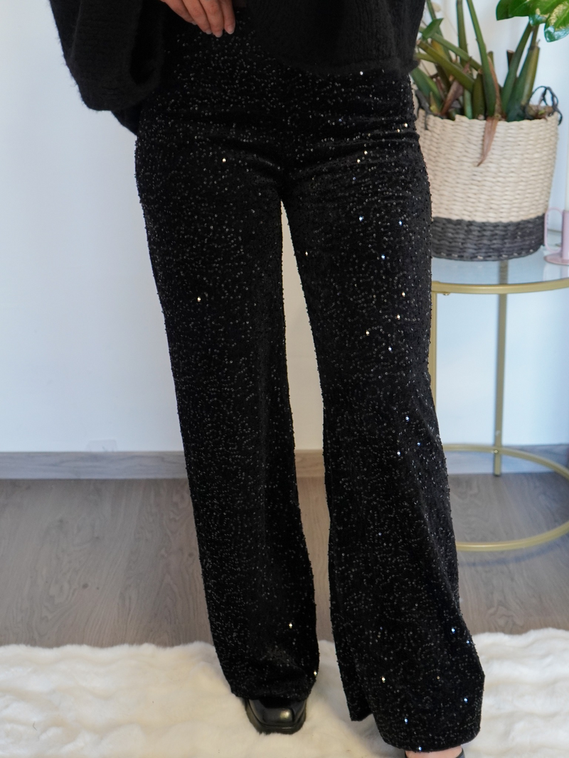 Pantalon velours sequin
