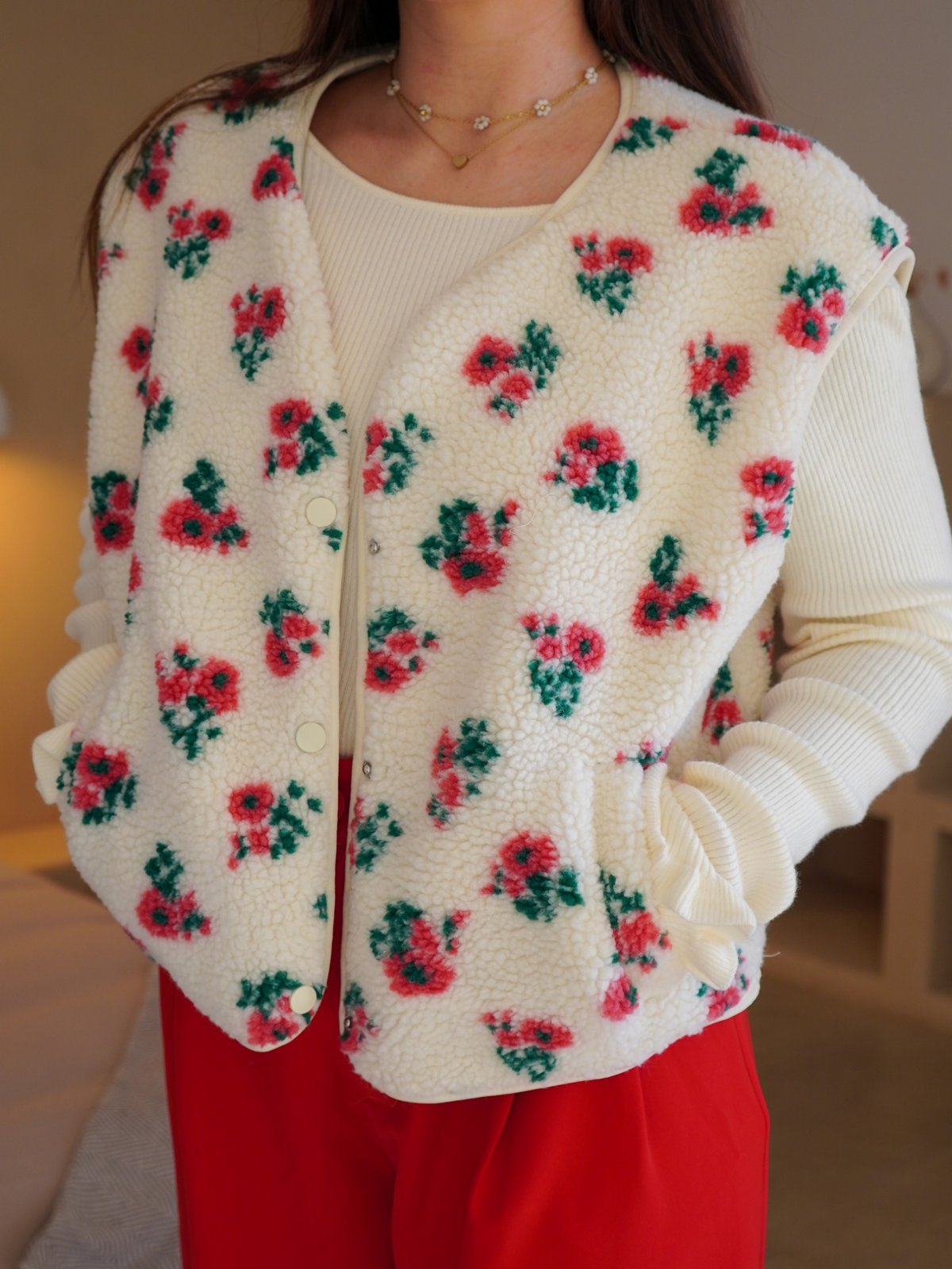 Gilets sans manches fleurs