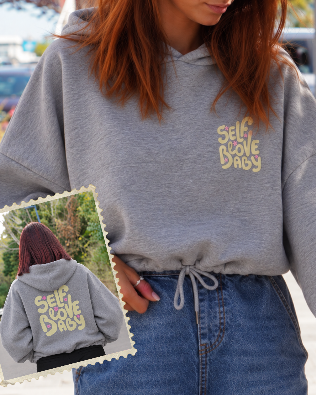 Sweat capuche (nœud) Self love Baby (5 couleurs)