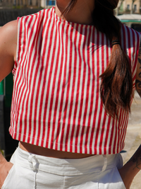 Crop top rayures rouge