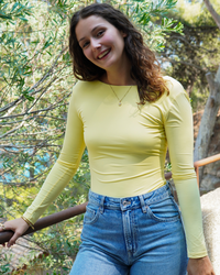 Body ajusté dos nu jaune
