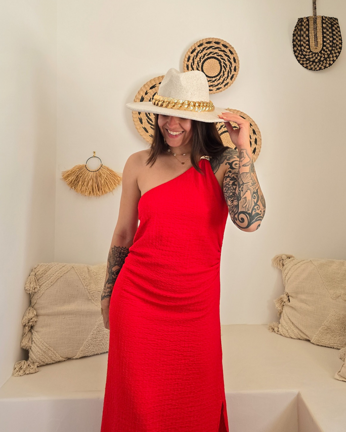 Robe longue rouge