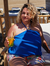 Robe coquillage bleu roi