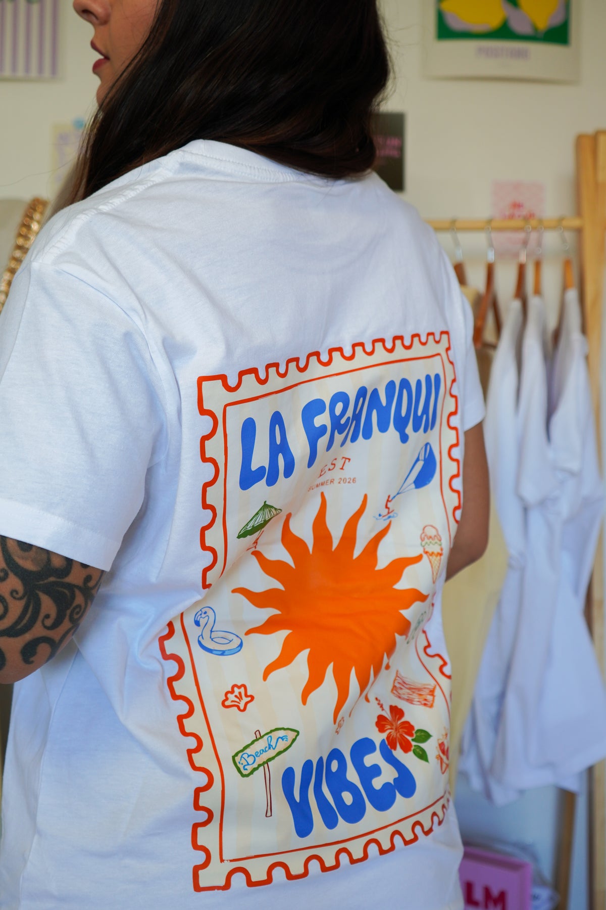 T-shirt LA FRANQUI timbre (💙🩷)