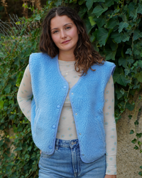 Gilet moumoute bleu