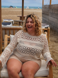 Top crochet écru