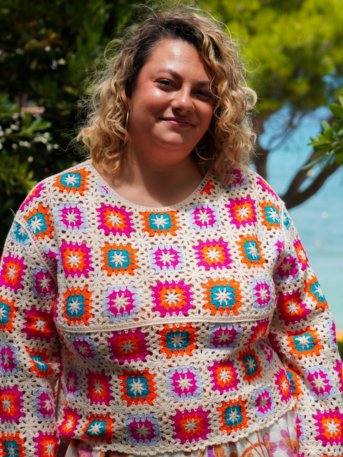 Top crochet coloré