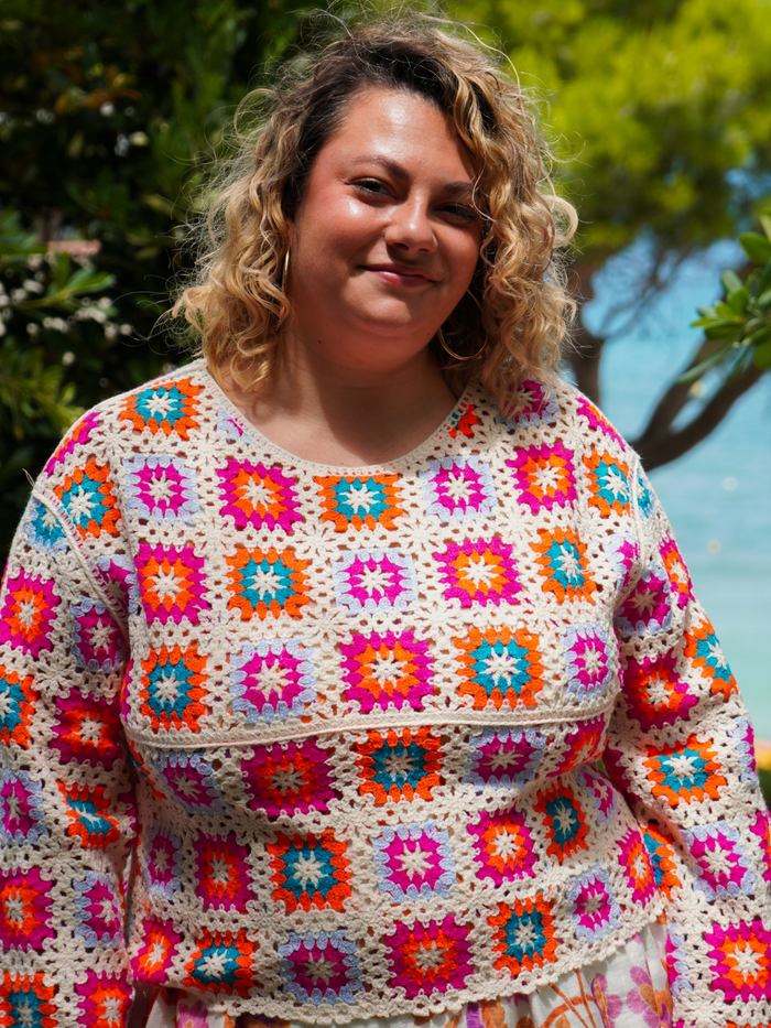 Top crochet coloré