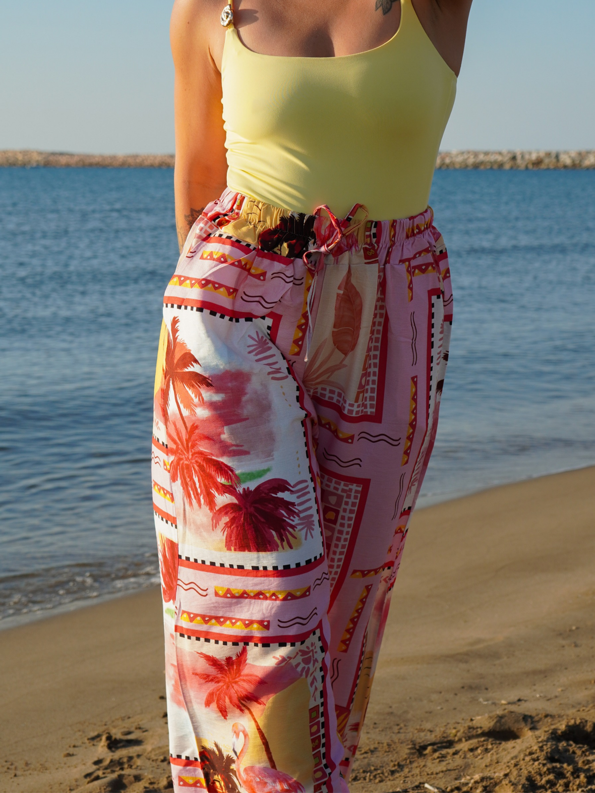 Pantalon imprimé palmiers