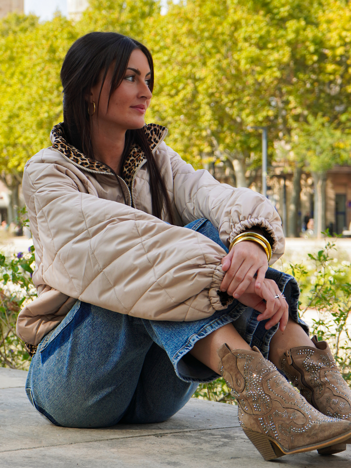 Veste réversible crème