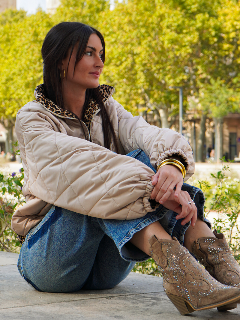 Veste réversible crème