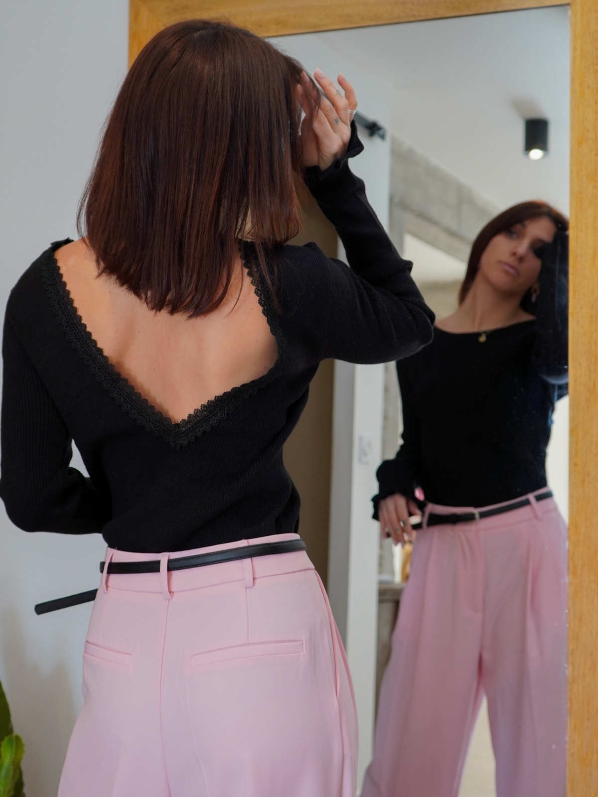 Pantalon classique rose