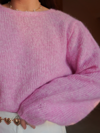 Pull croisé rose