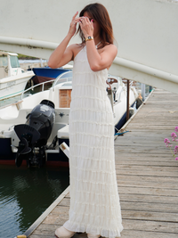 Robe longue écru