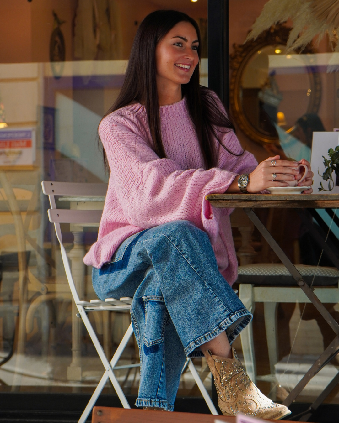 Pull rose bébé