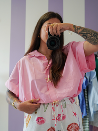 Chemise broche rose