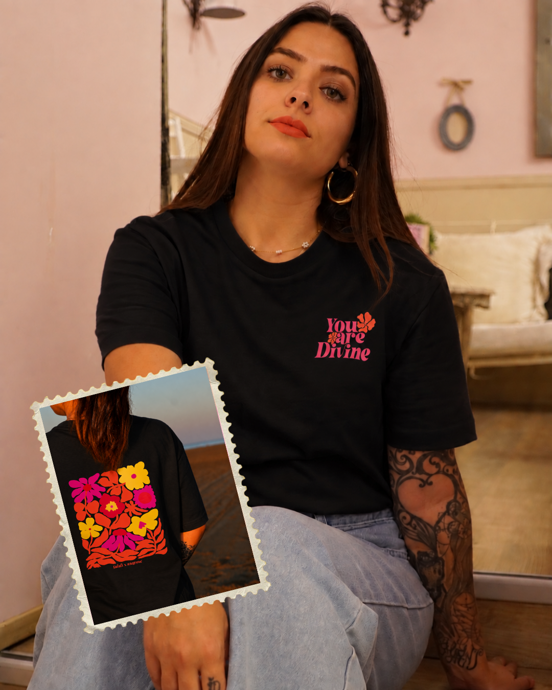 T-shirt You are Divine (🖤🩷🤍)