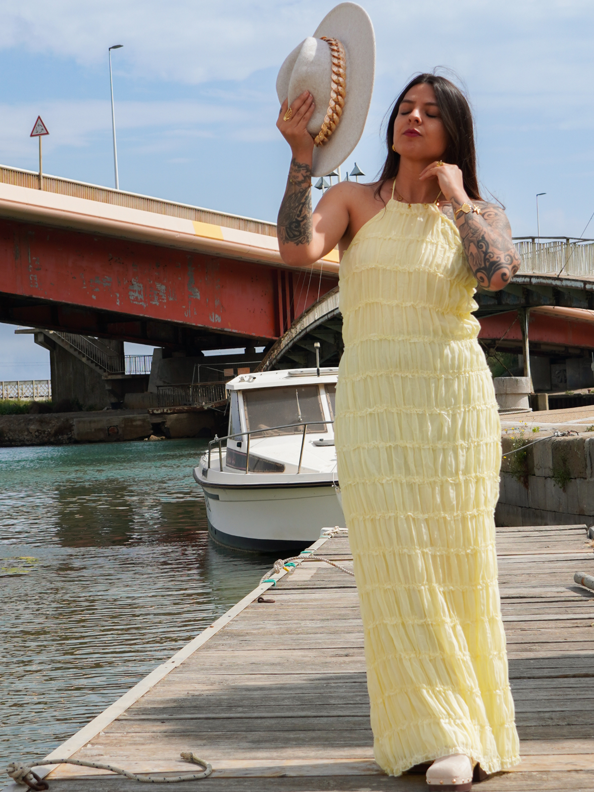 Robe longue jaune