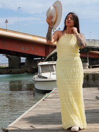 Robe longue jaune