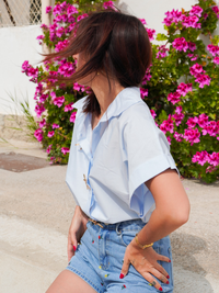 Chemise broche bleue