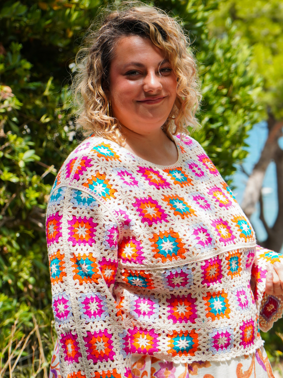 Top crochet coloré