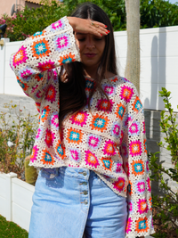 Top crochet coloré