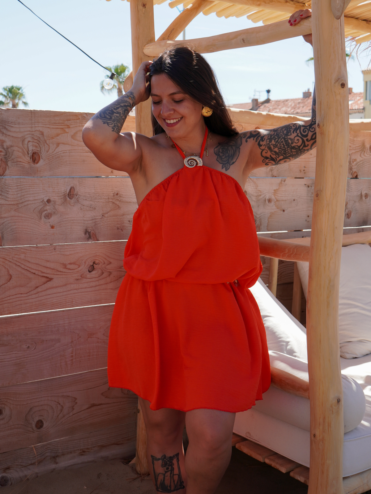 Robe coquillage corail