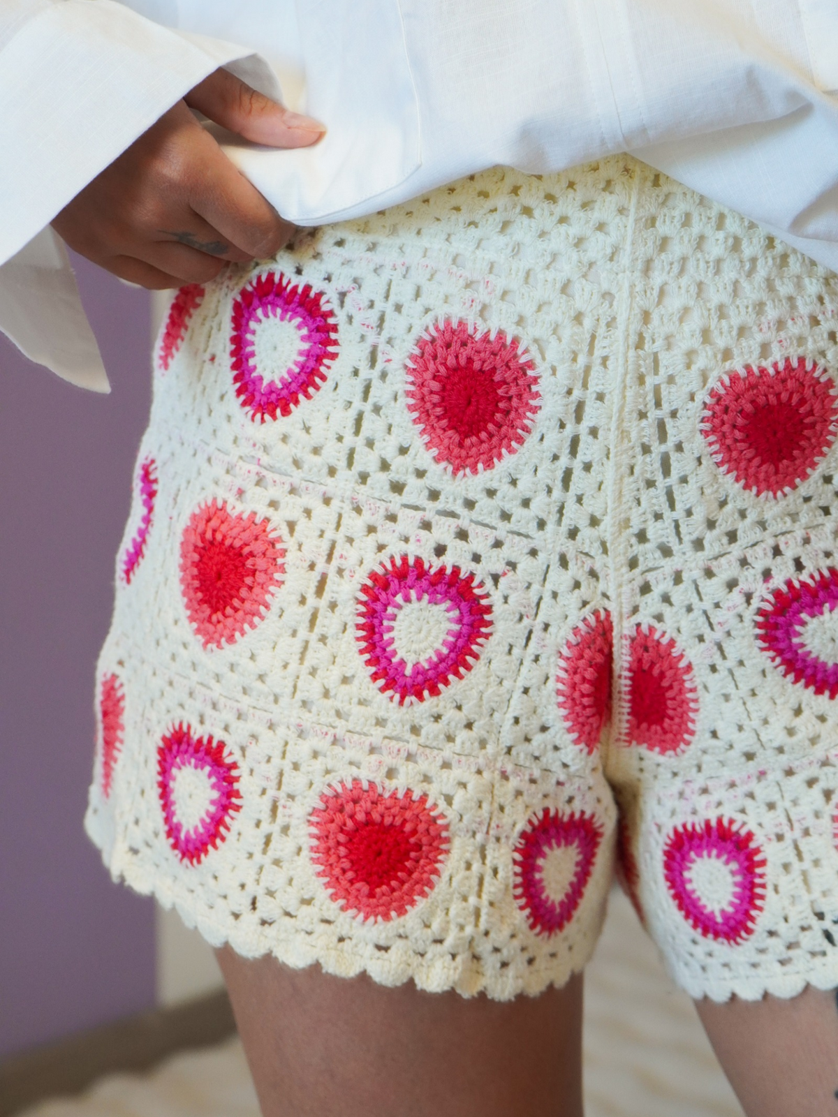 Short crochet rose