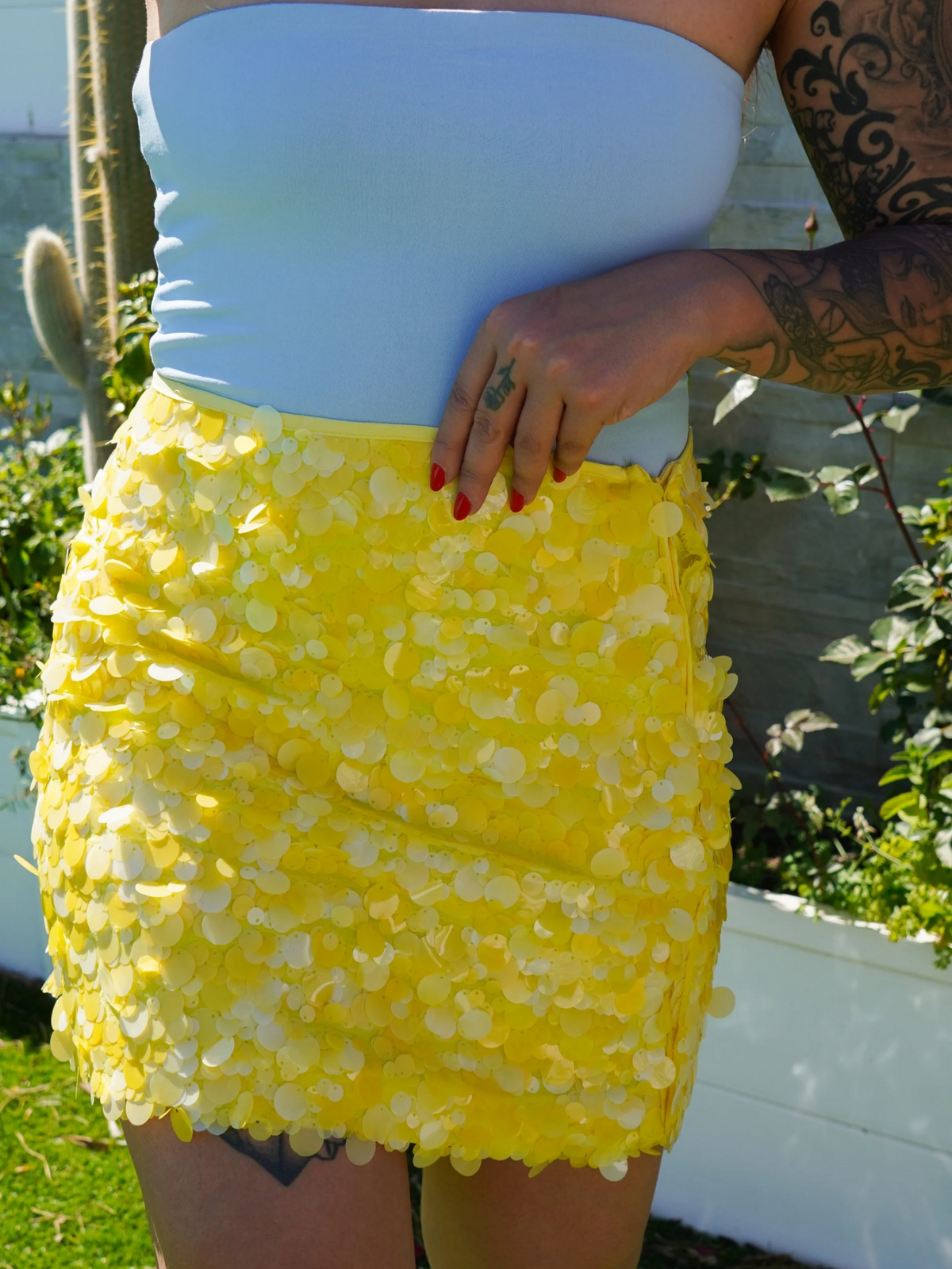 Jupe sequin jaune