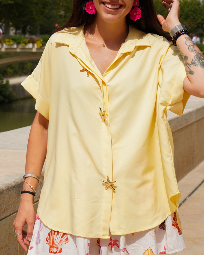 Chemise broche jaune