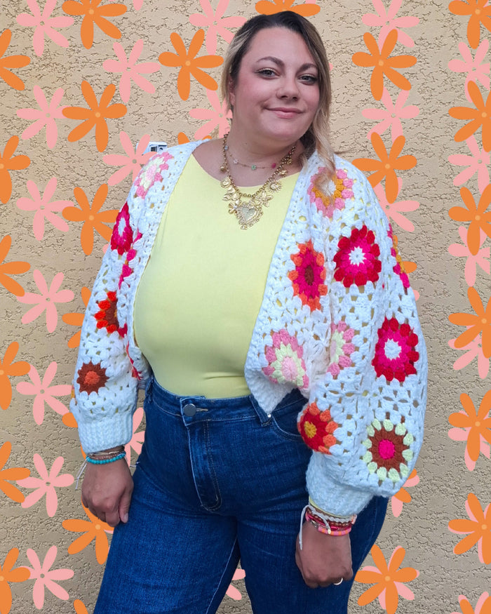 Gilet crochet blanc