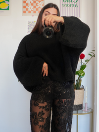 Pantalon sequin noir